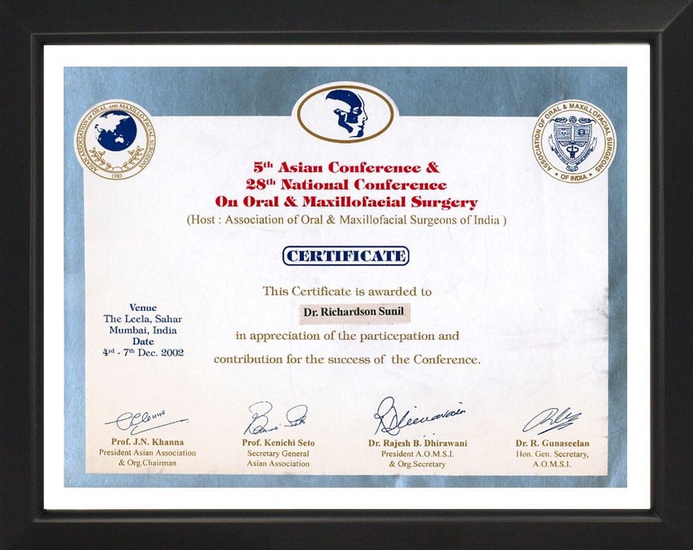 5th Asian & 28th National Conference-Certificate