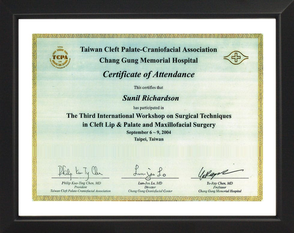 Cleft Palate & Craniofacial Association-Certificate