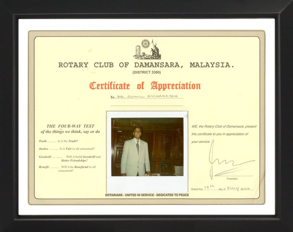 Rotary Club of Damansara- Certificate