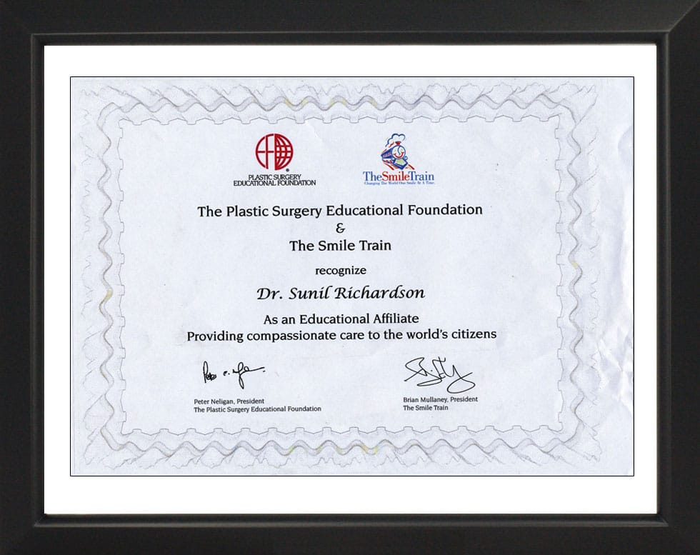 The Plastic Surgery Educational Foundation-Certificate