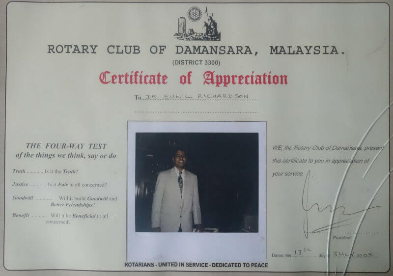 Certificate - Malaysia, 2003