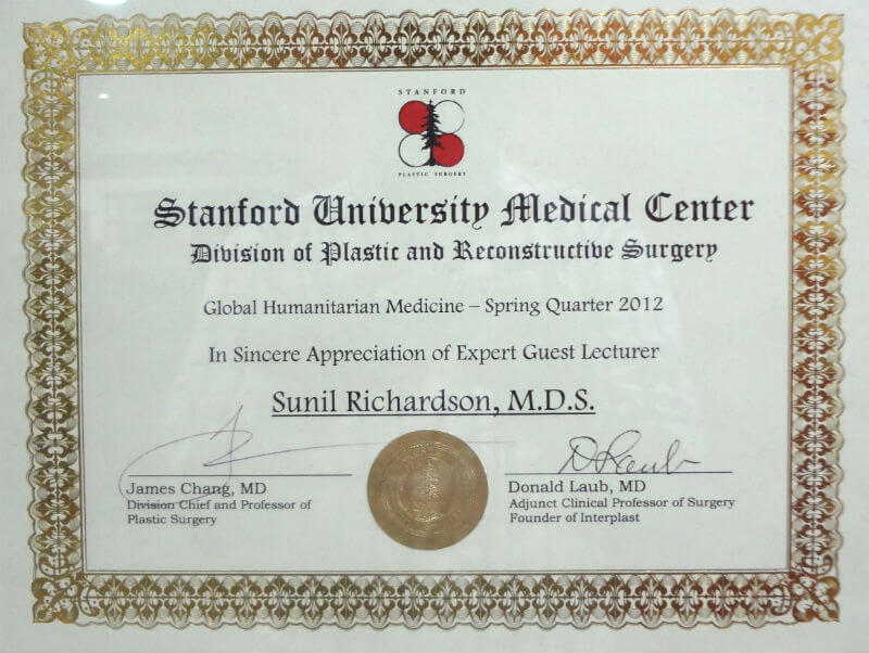 Certificate Stanford university of Medicine - 2012