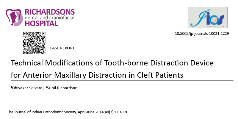 Tooth Borne Anterior Maxillary Distraction for Cleft Maxillary