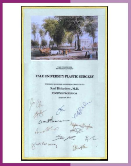 Dr.Sunil Richardsons Certificate from Yale University USA